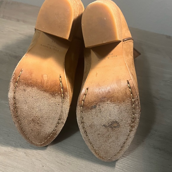 Rag & Bone Suede Caramel Heeled Ankle Boots - Picture 5 of 7